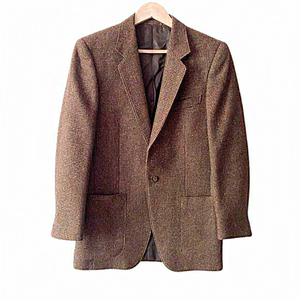 Jean Paul‎ Germain Blazer Suit Jacket Single Button Long Sleeve Tweed Brown